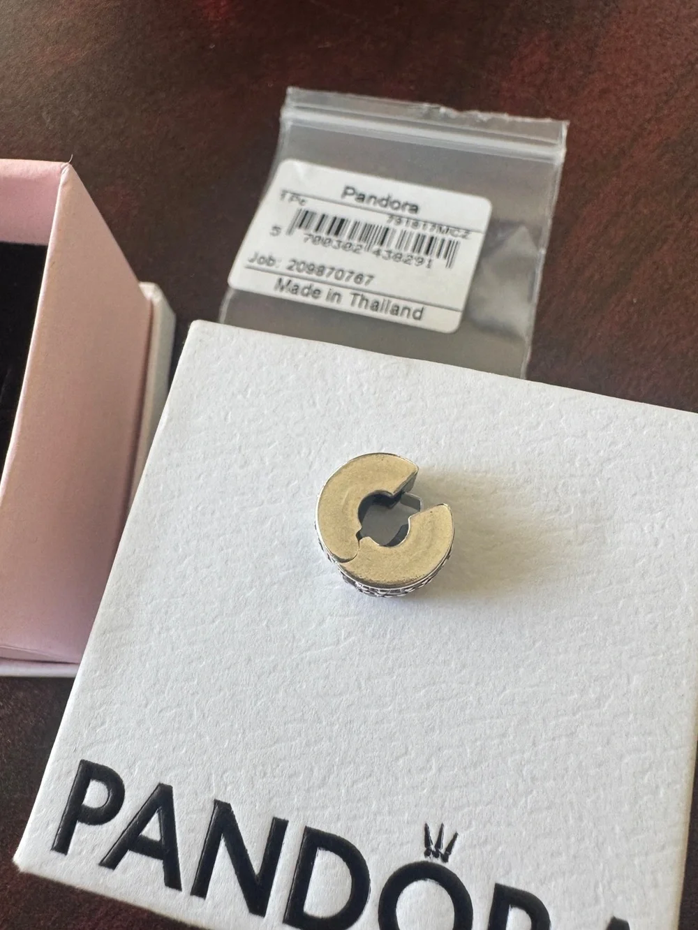 Pandora Sterling Silver Pink Pave Spacer Charm